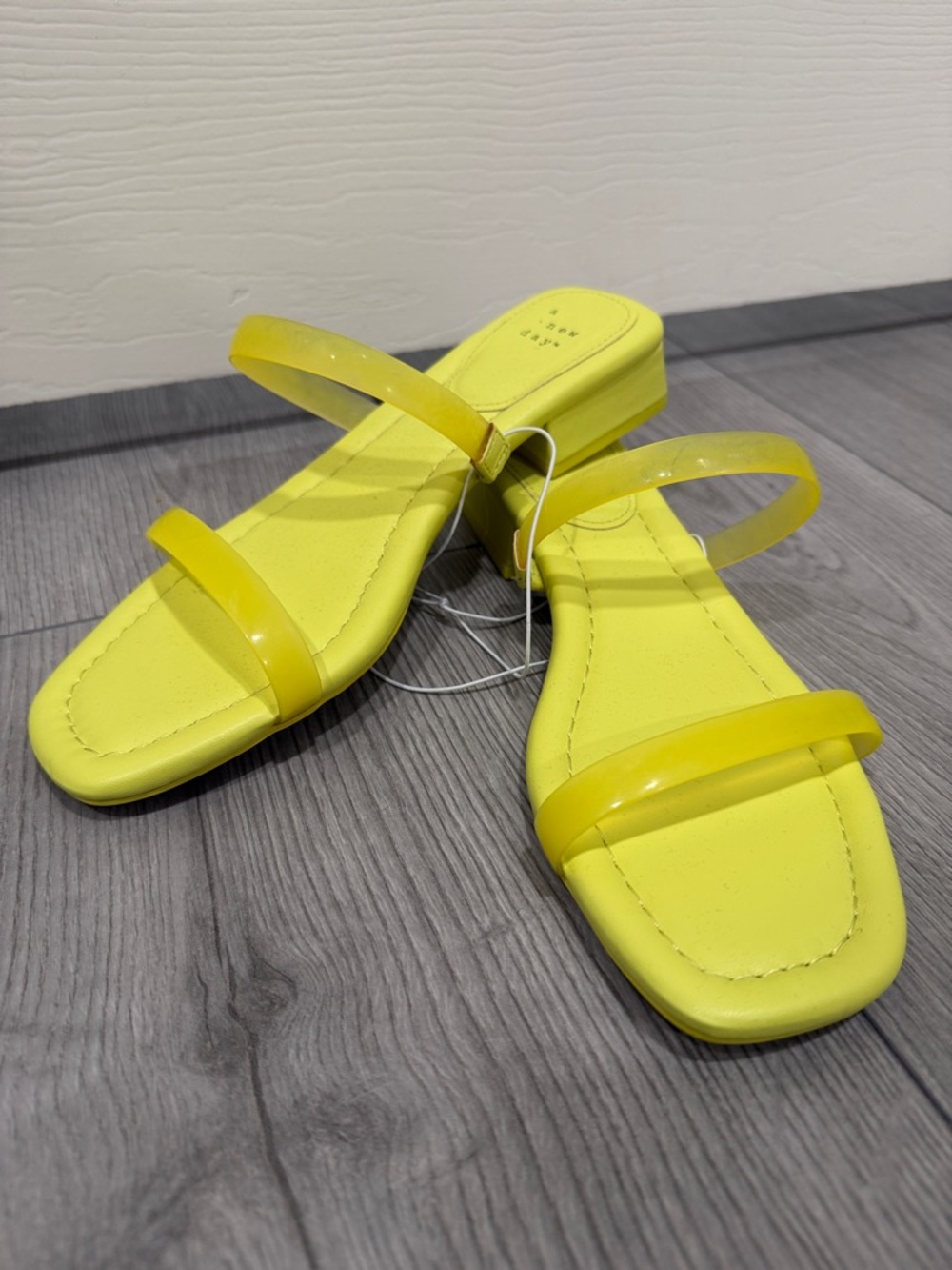 Minimalist Neon Yellow Slide Sandals - Women - A NEW DAY